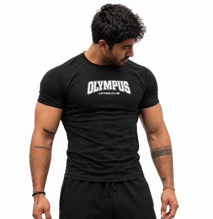 Lifting Club Raglan Muscle Tee Black