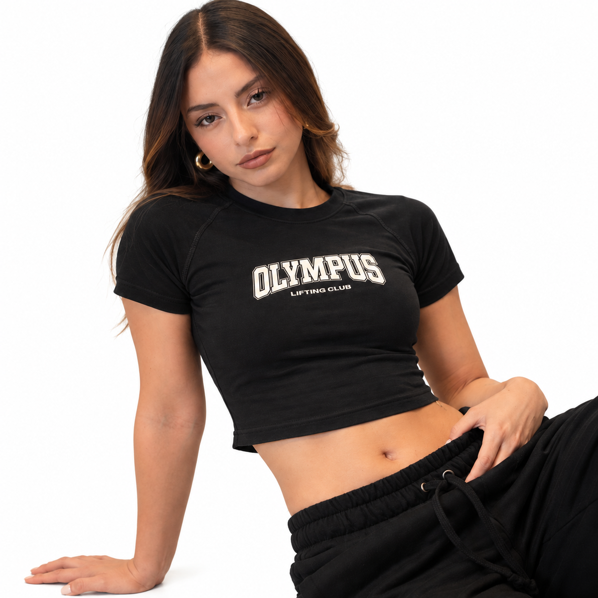 Lifting Club Raglan Baby Tee Black